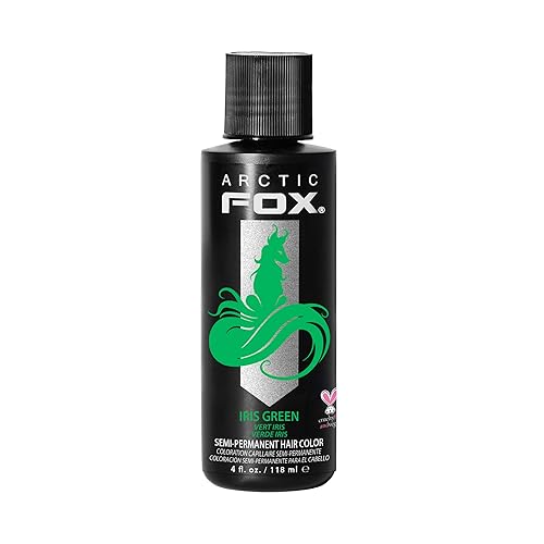 Tinte de cabello semipermanente Arctic Fox, 4onzas, verde, (Iris Green) Tinte de cabello semipermanente Arctic Fox, 4onzas, verde, (Iris Green)