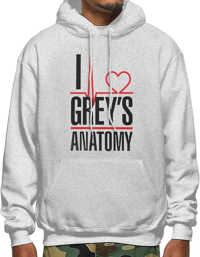 GreysAnatomy Solid Hoodies for Men Athletic Pullover