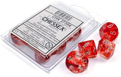 Miniatura 3 de Chessex Juego de dados poliédricos Nebula Spring con luminaria blanca (7 dados)