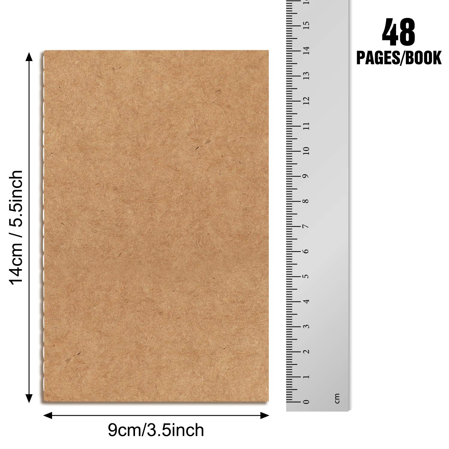 EOUT - Set di taccuini a righe, 32 quaderni a righe, per appunti e diario, 48 pagine, 3,5 x 5,5 cm, nero e marrone