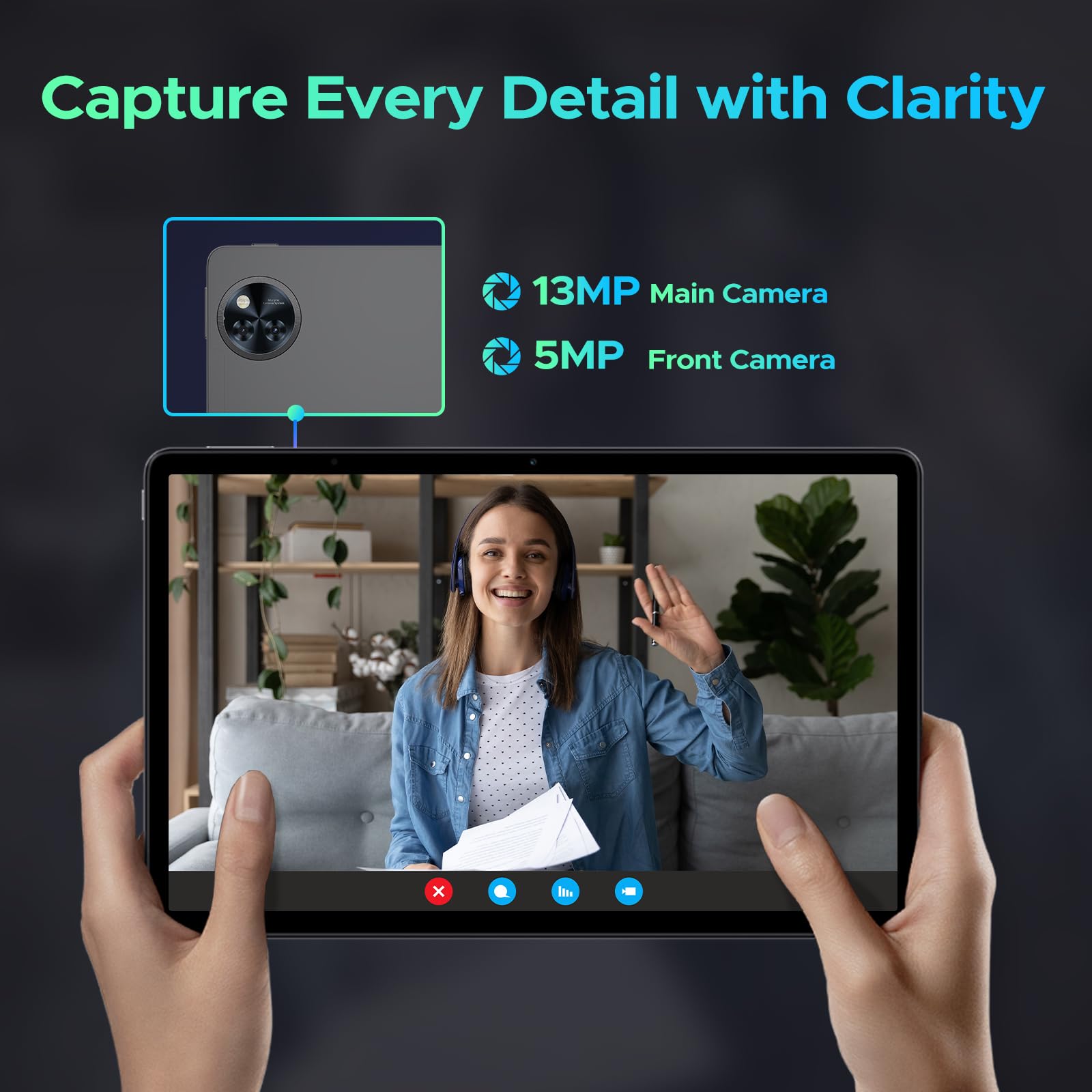 U11 Android 16 Tablet 11 Pollici Gemini AI 16GB RAM +128GB ROM (2TB TF) 8580mAh Gaming Tablet Unisoc T7200 Octa-Core 13MP+5MP Tablets PC WIFI 5/ GMS/ WidevineL1/ 3.5mm Audio/GPS/Face ID/OTG,Nero