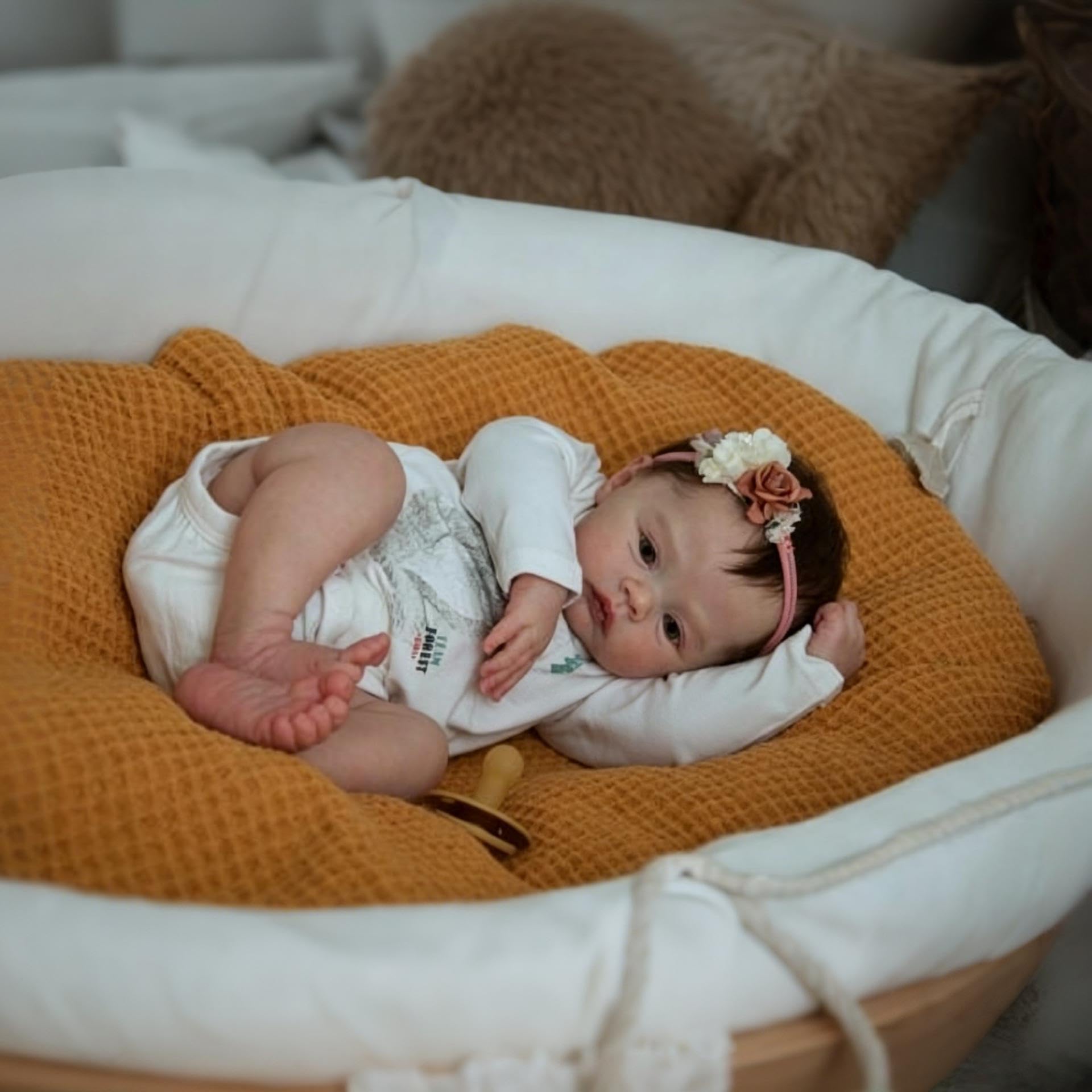 RXDOLL 45 cm realistyczne lalki Reborn Baby Dolls Girl silikonowe pełne ciało winyl realistyczna lalka noworodka dziewczynki pełne silikonowe lalki niemowlęce, które wyglądają jak prawdziwe życie