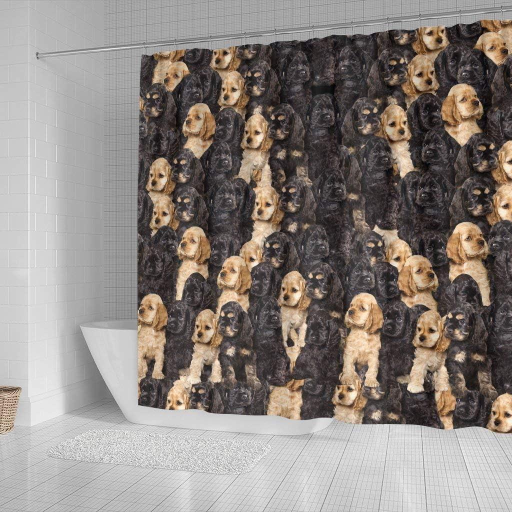 Cocker Spaniel in Lots Print Shower Curtain