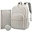 LOVEVOOK Diaper Bag Backpack, Quilted Baby Bag with Changing Pad & Pacifier Holder, Waterproof Travel Diaper Bags for Baby Boys Girls, Stylish and Large Capacity, Light Grey