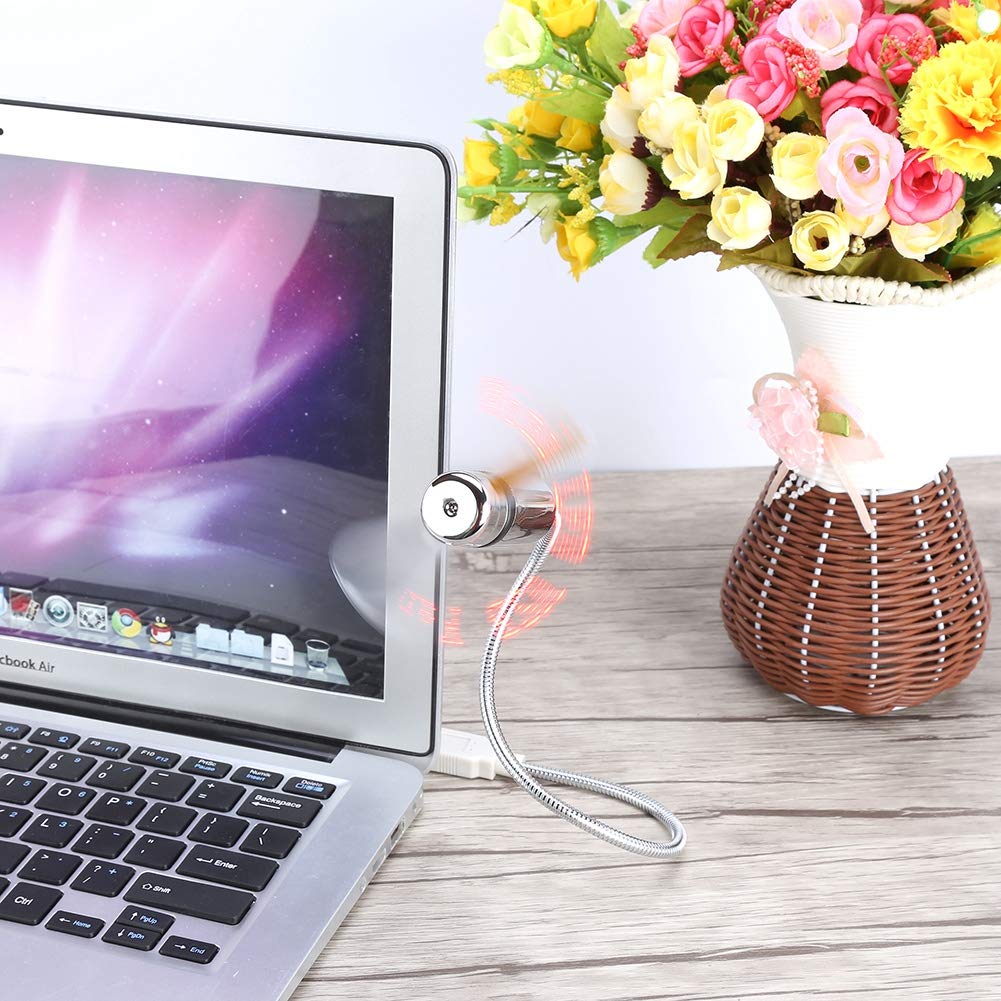 LED Ventilator: USB-Ventilator mit 8 programmierbaren Laufschriften, je 26 Zeichen (USB LED Ventilator programmieren