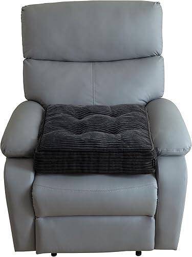 Vista 16 de Cojín de asiento reclinable de pana copetudo para ancianos, cojín cuadrado grande de espuma de alta densidad para silla reclinable, almohada de Gris