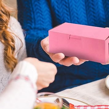 MT Products Pink Cookie Boxes 6 x 4 1/2 x 2 3/4 - Elegant Bakery Boxes No-Window (Pack of 25) - Made in the USA