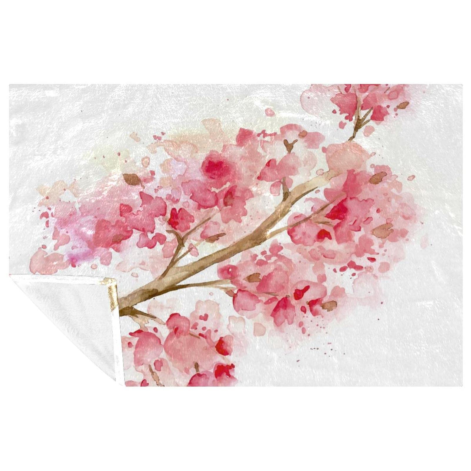 Couverture douce cerises aquarelle lit et canapé design chic