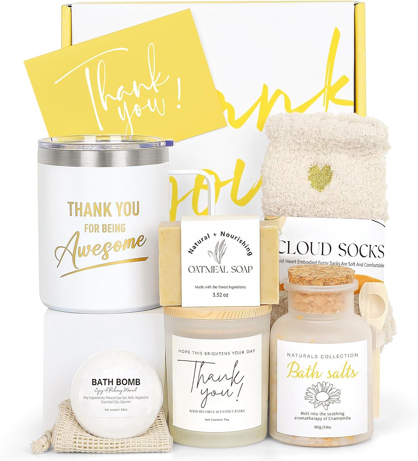 Thank You Gifts for Women, 8pcs Employee Appreciation Gifts Baskets for Women Thank You Farewell Gifts for Coworkers Teacher Boss Hostess Secretary Nurse Mom Pastor- Best Spa Gratitude Box w/Candle - Image 8