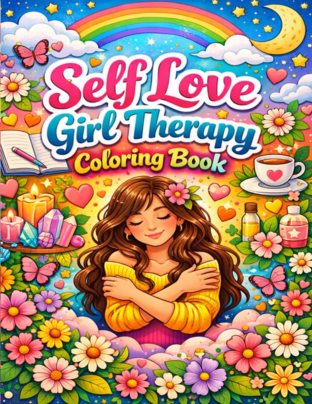 Self Love Girl Therapy Coloring Book: A Calming Self-Care Coloring Book for Women, Teens & Anyone on a Healing Journey