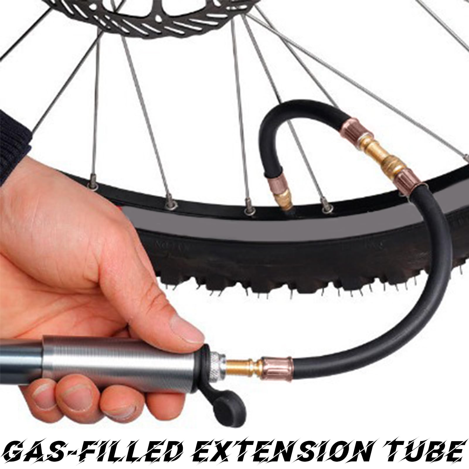 2 Pezzi Estensione della Valvola per Pneumatici, Estensione Valvola Pneumatico, Gomma Prolunga per Valvola, Gomma Flessibile per Auto, per Auto Bici Camion Motocicletta, 190mm
