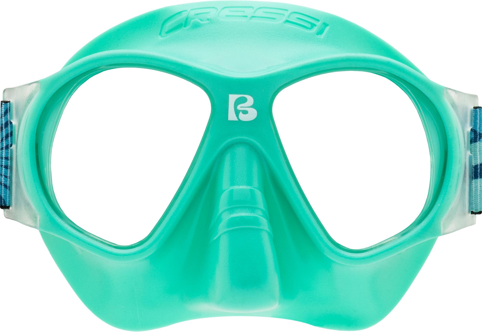 CRESSI since 1946 - Breezy Mask - Separate Polycarbonate Lenses and Soft TPR Face Mask Ideal Snorkelling Surface Swimming and Beach Holidays - Aqua Green Elastic Strap Coral Blu - One Size - Kid