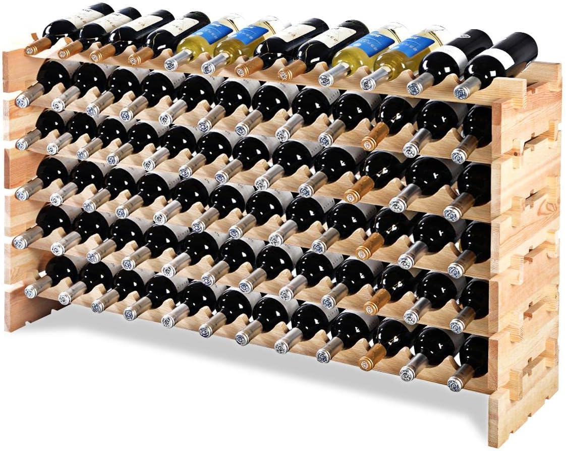 Étagère Pour 54 Bouteilles En Pin Zeller Present 13165 - Rangement Pratique Et Élégant
