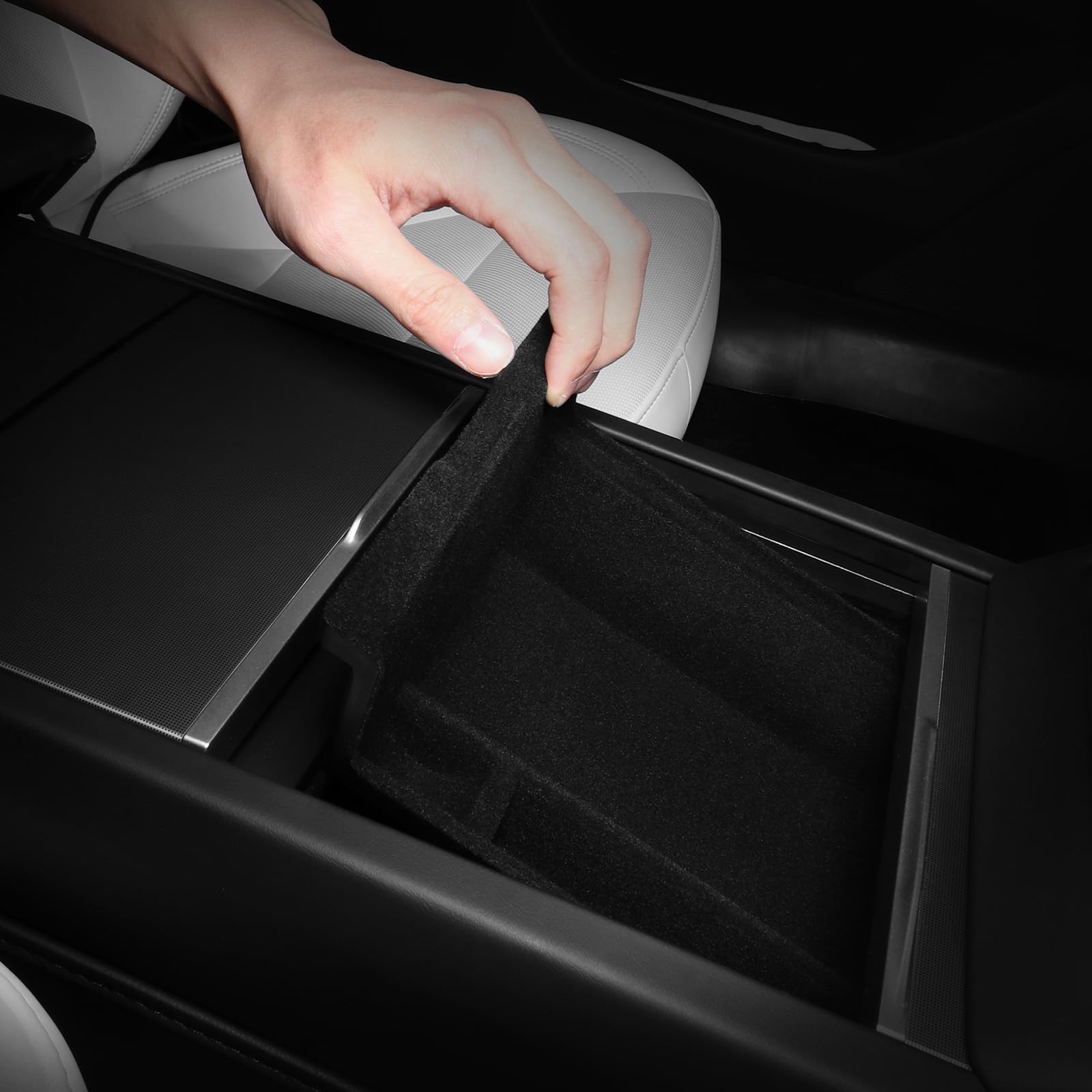 Dla Tesla Model Y Juniper 2025 & Model 3 Highland 2024 2025 ABS Organizer Konsoli środkowej Taca Podłokietnika Schowek Akcesoria  34