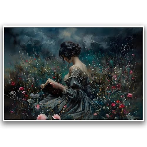 Vintage Reading Wall Art,Book Lovers Art,Library Wall Art,Vintage Victorian Fine