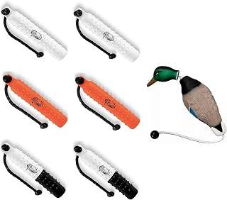 Dog Bumpers Training Tool Tri-Pack - Set of 6, White, Orange, and Dual Color Fetch Toys (Fowl, Mallard, Duck) with Soft Mouth Texture and Throw Ropes - Ideal for Hunting Dog Training