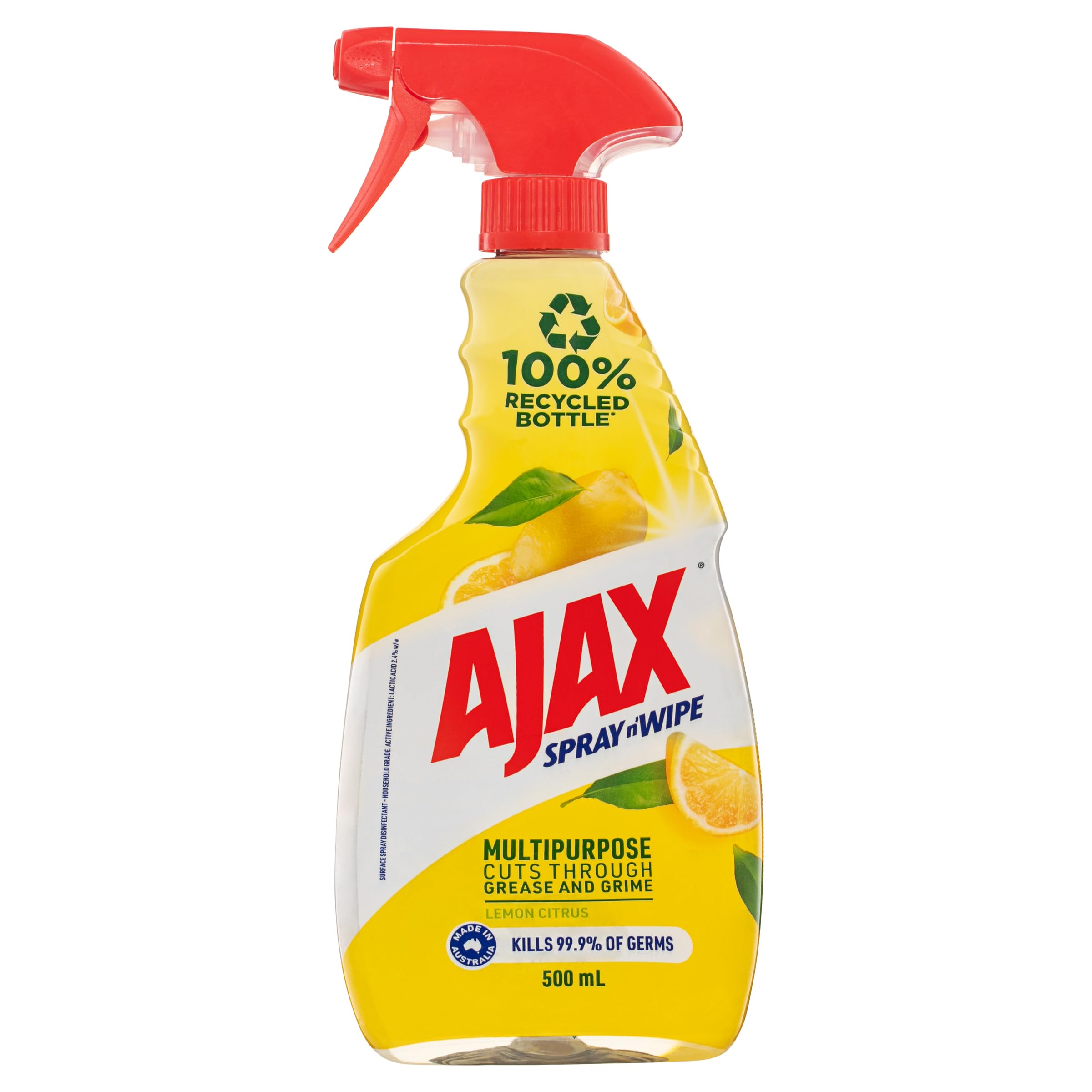 Ajax Antibacterial Multi-Purpose Surface Cleaner Spray 500mL Lemon Citrus Trigger