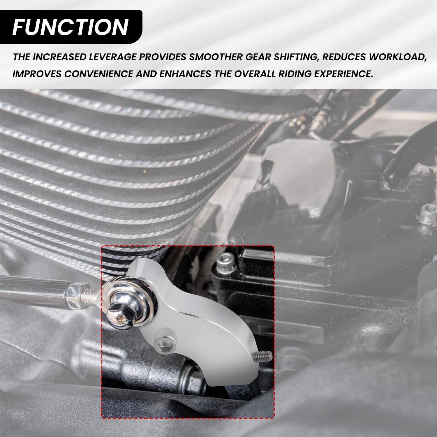 Motorcycle EZ Shift Neutral Gear Assist Compatible with 2017-2026 Harley M8 Touring Road Glide, Road King, Tri Glide Ultra, Street Glide and Softail Easy Auxiliary Bracket Mount (Silver)