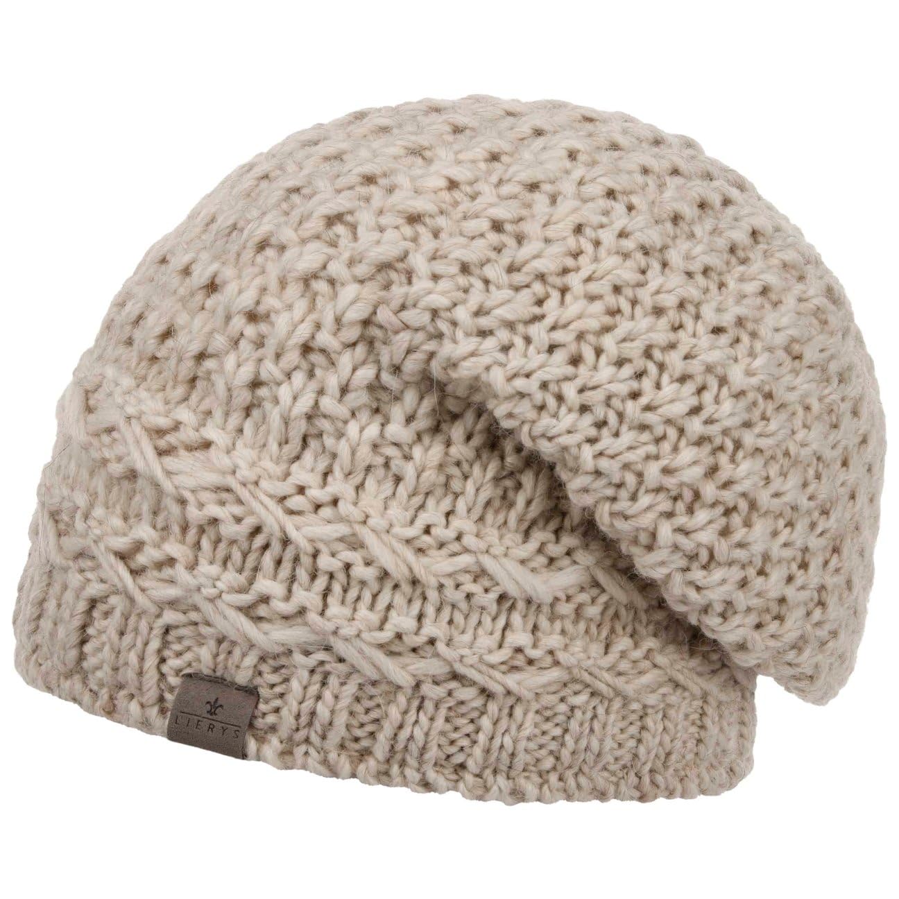 Lierys Pinea Gorro de Punto con Forro de vellón Mujer Hombre con Lana de Alpaca y Lana Virgen Made in Germany Gorro Sobredimensionado Otoño Invierno