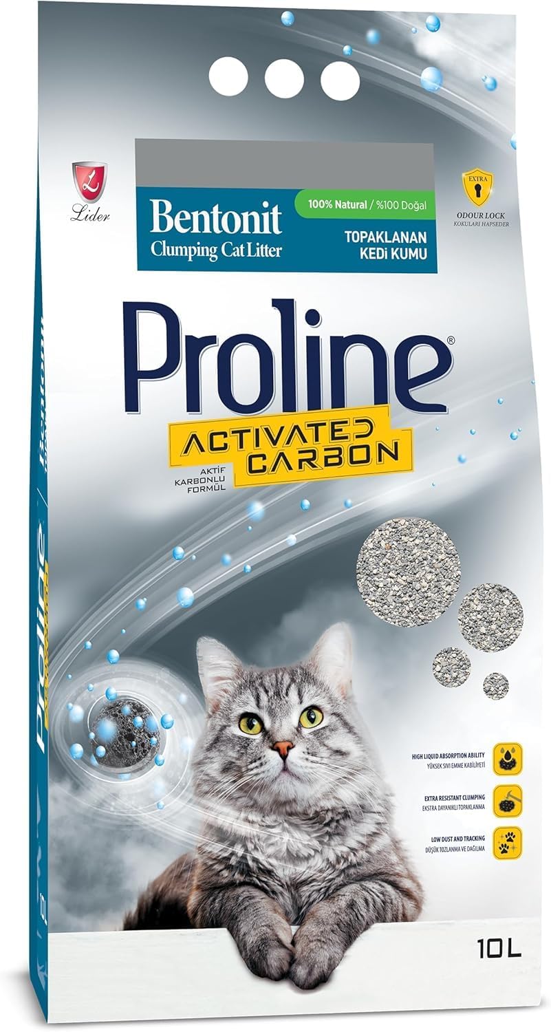 Proline Aktif Karbonlu Topaklanan Kedi Kumu 10 Lt