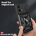 TheGiftKart Tough Armor Bumper Back Cover Case for Motorola Moto G85 5G | Sliding Camera Cover, Kickstand & Ring Holder | 360 Degree Protection Back Cover Case for Moto G85 5G (PC & TPU, Black) gallery image