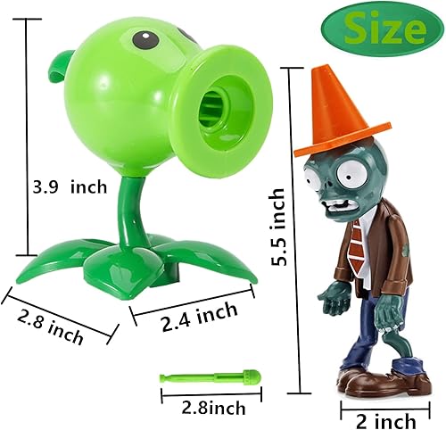 Miniatura 2 de JHESAO 2 piezas de juguetes de acción de Plantas y Zombis, figuras de zombis PVZ, juguetes de la serie 1 y 2, grandes regalos para niños y