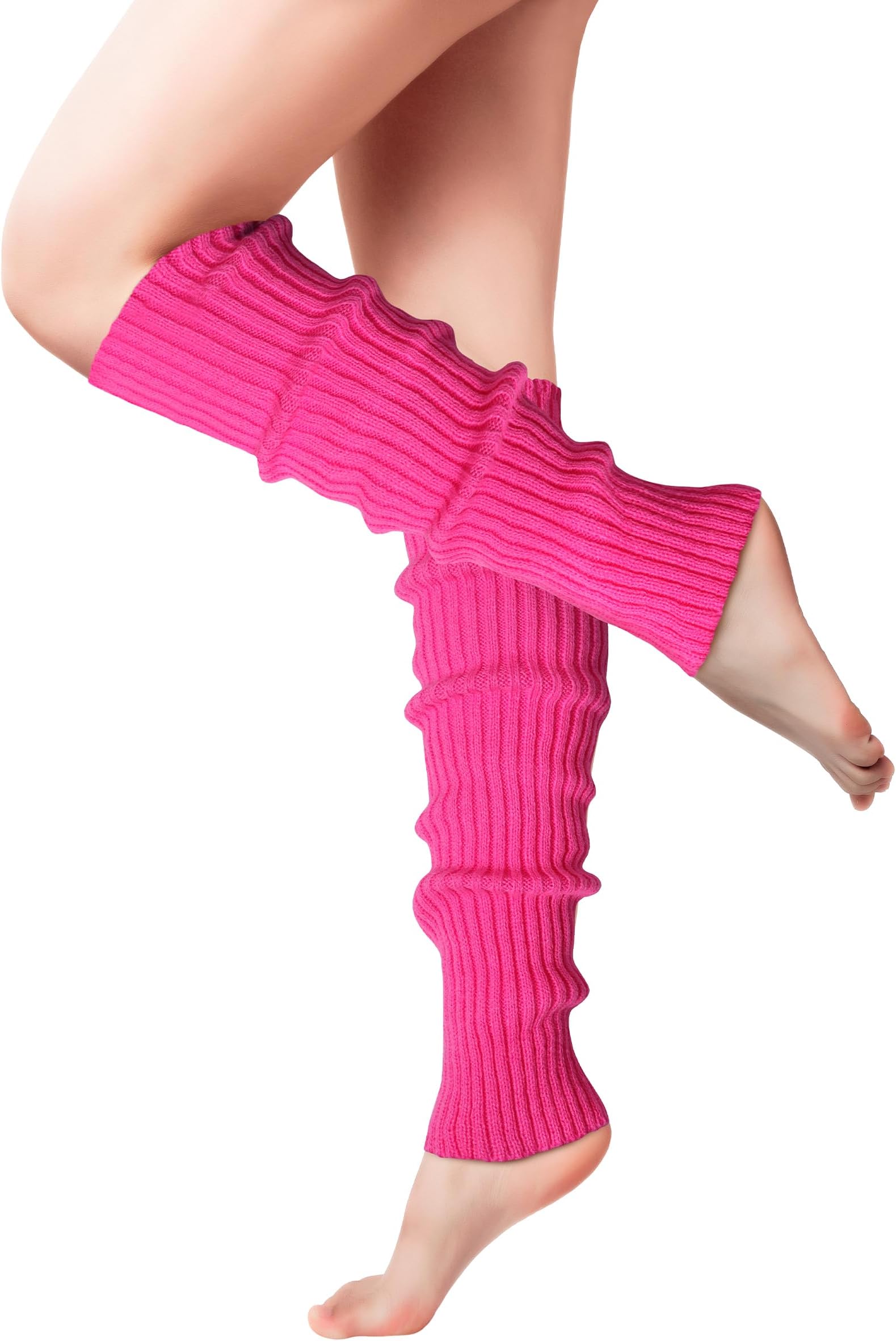 Leg Warmers, Fashion Knit Neon Leg Warmers, Ribbed Knit Leg Warmer Socks for Yoga, Sports Party