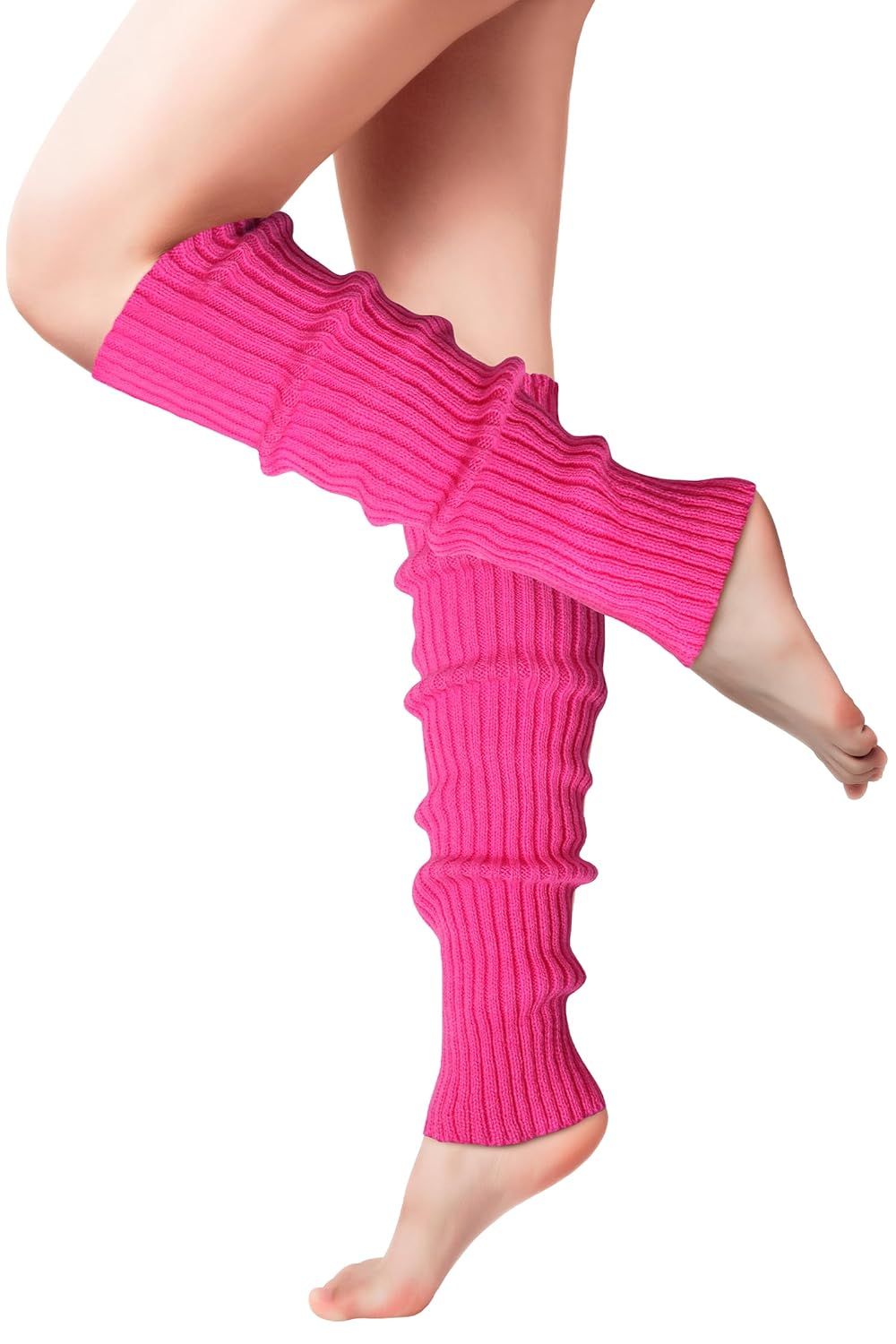 Clothirily Leg Warmers Fashion Knit Neon Leg Warmers Ribbed Knit Leg Warmer Socks for Yoga Sports Party