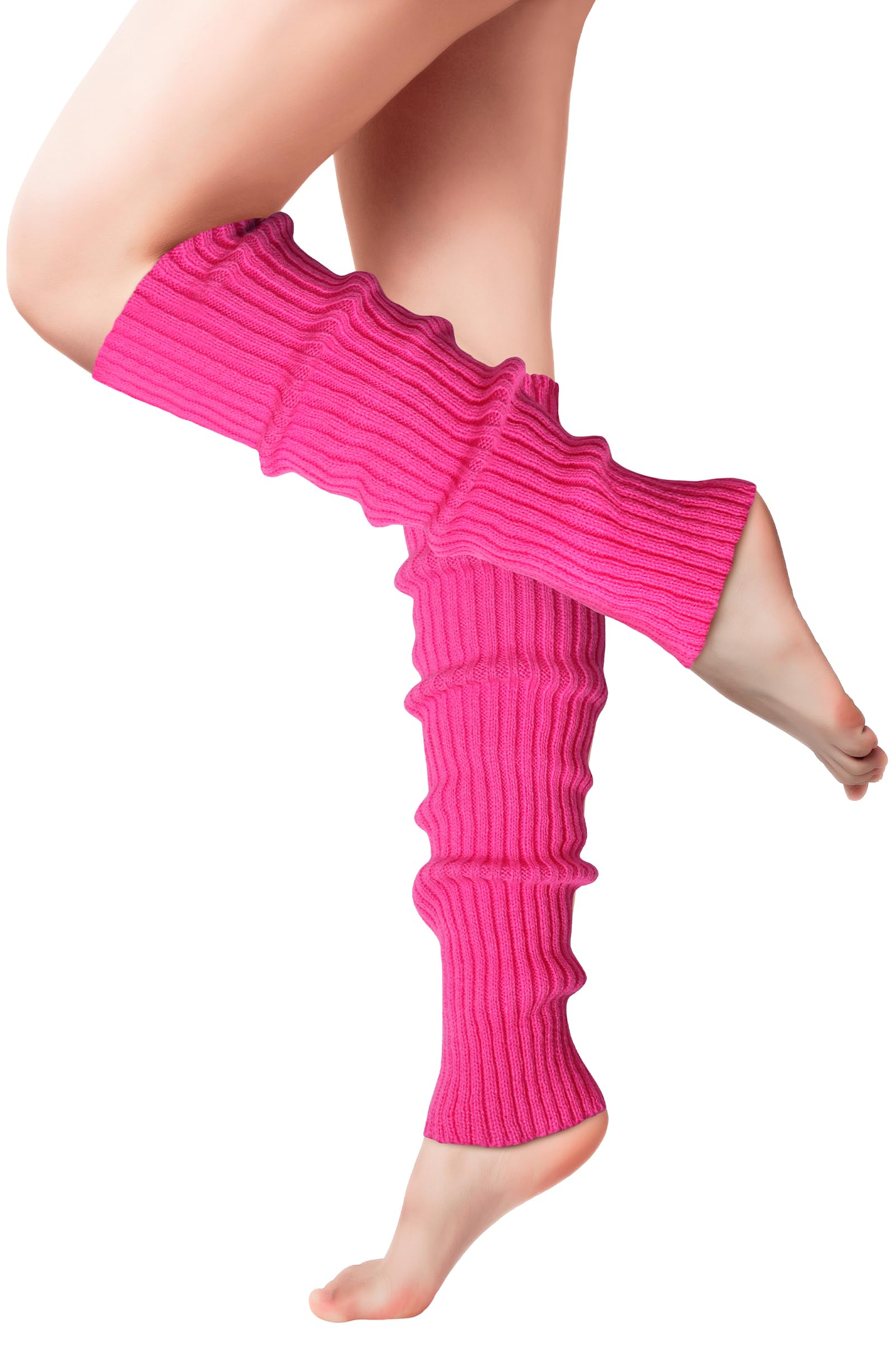Clothirily Leg Warmers, Fashion Knit Neon Leg Warmers for Women 80s Sports Party Yoga Accessories