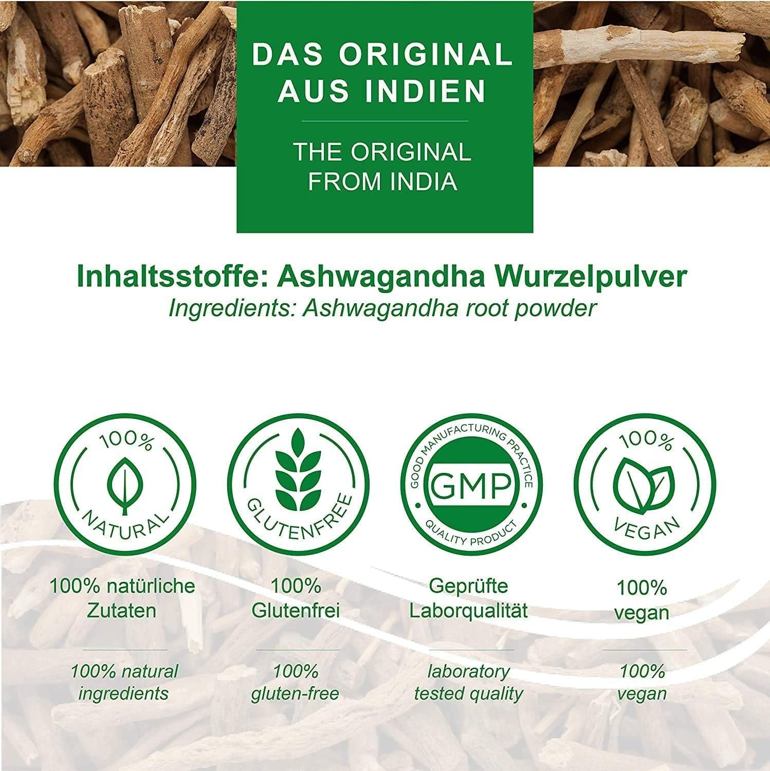 Ashwagandha capsule 1200mg - 100% polvere di radice - 60 giorni di fornitura - l'equilibrio, la qualità della vita e la pace interiore - dall'India - vegan e senza glutine - da MoriVeda - 120 pezzi