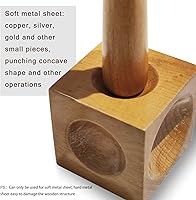 Vista 4 de The Indivshow - Bloque de cúpula de madera de 2 pulgadas con 2 perforadores, herramientas de fabricación de joyas para kit de estampado de metal
