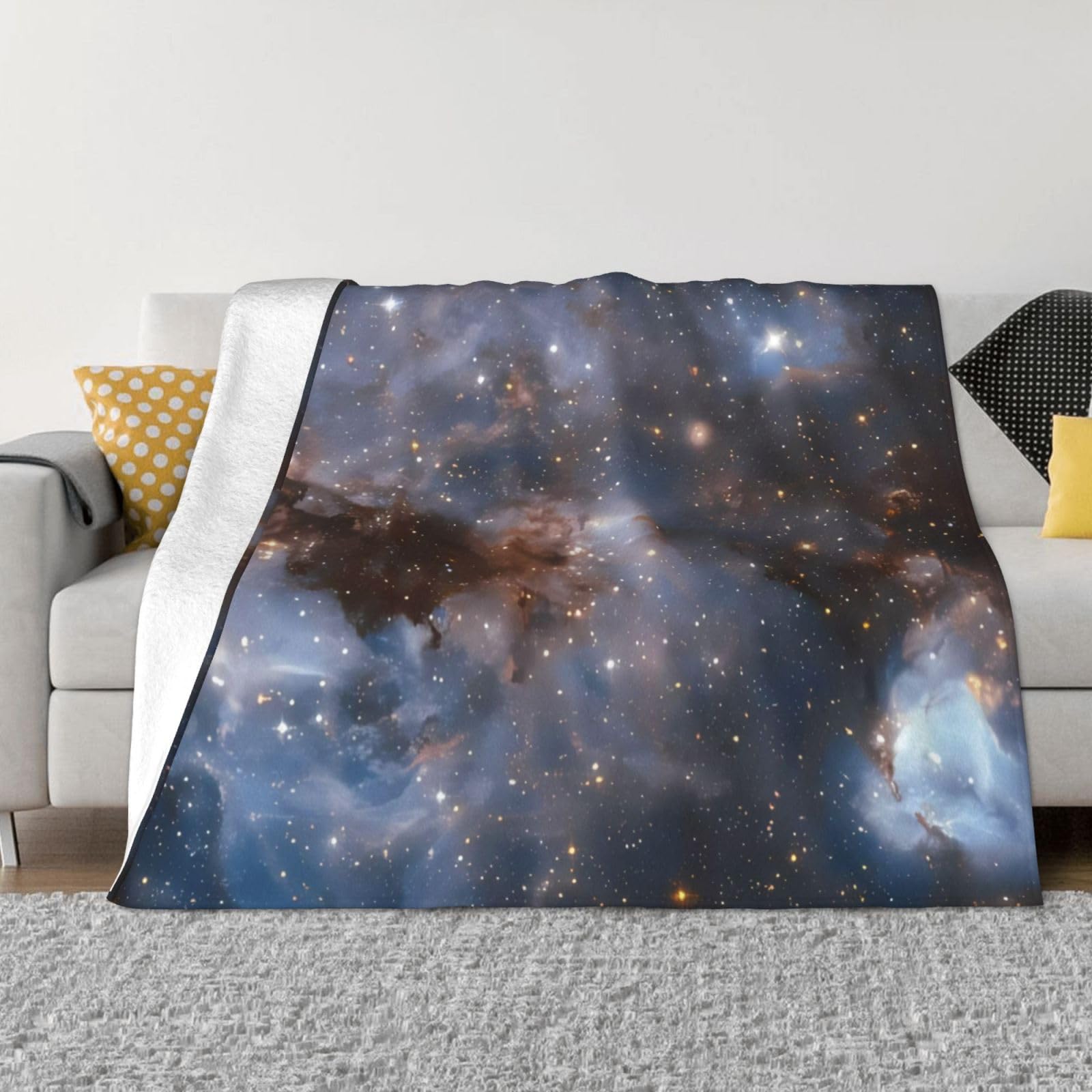 Couverture espace anti-boulochage en flanelle chaude et ultra douce