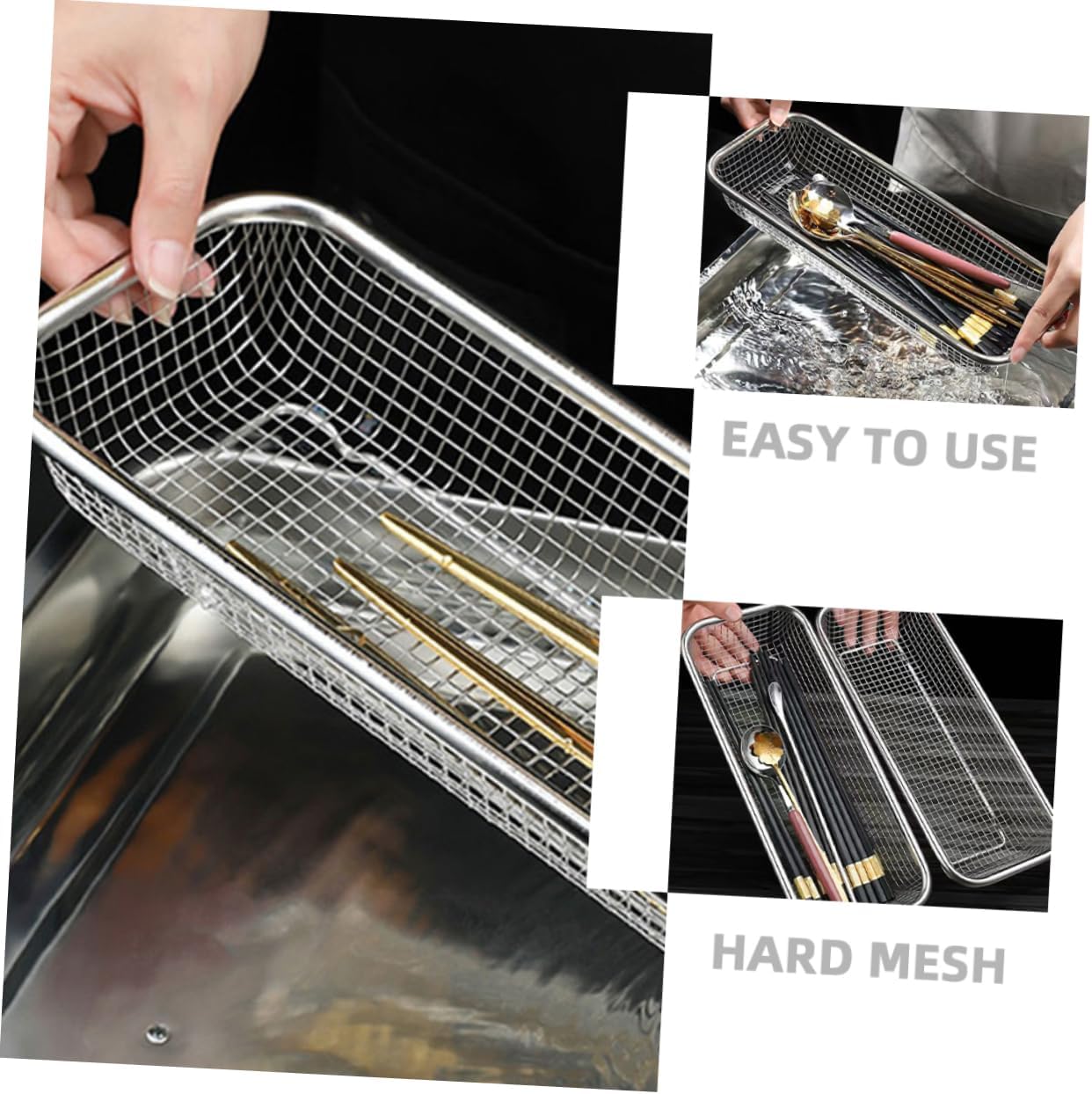 4pcs Dishwasher Storage Holder Metal Basket for Utensils Smooth Corner Design for Baking Tools Easy Cleaning Housewarming