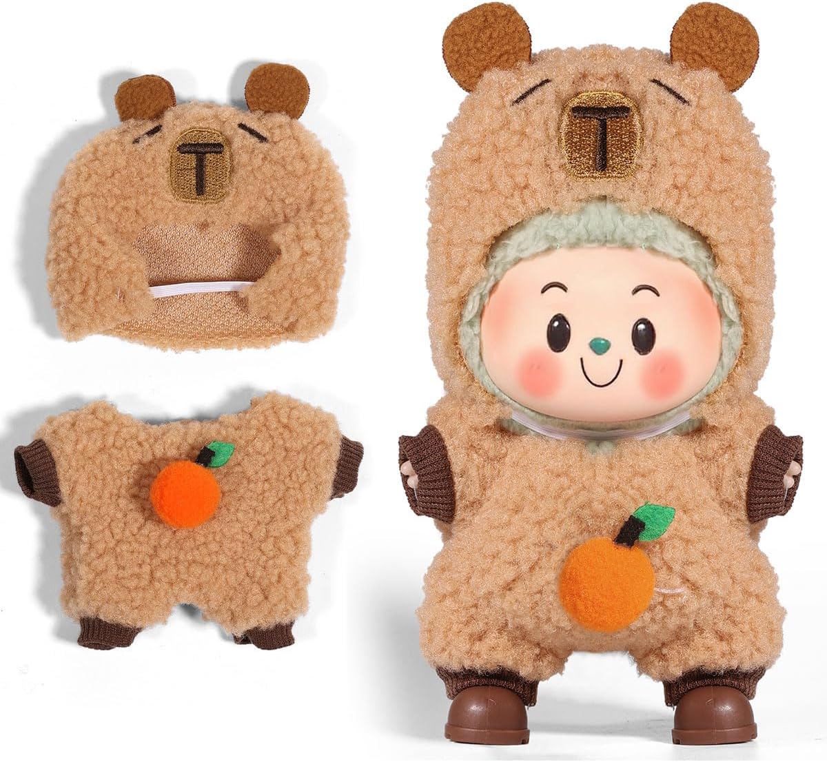AICase for 17cm Doll Clothes/Outfit,Clothing Set for 17cm Doll,2 Piece Set Hat Clothing,Boys and Girls Stylish Adorable Clothes Accessories-81