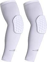COOLOMG Padded Compression Arm Sleeves Elbow Pads for Basketball Volleyball Football - Youth Kids Adult