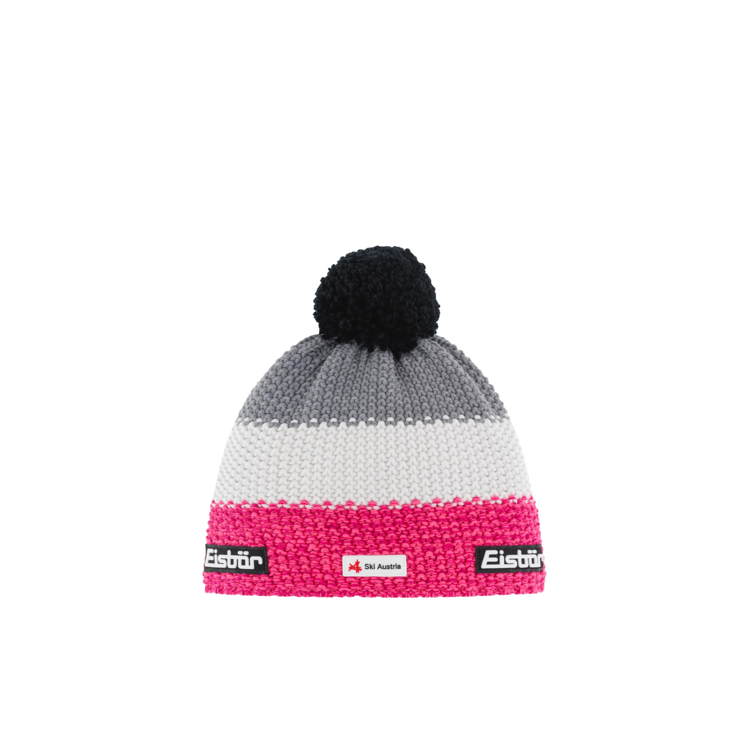 Eisbär Star Pompon Mütze Mehrfarbig - Merino Wintermütze Unisex mit Fleece