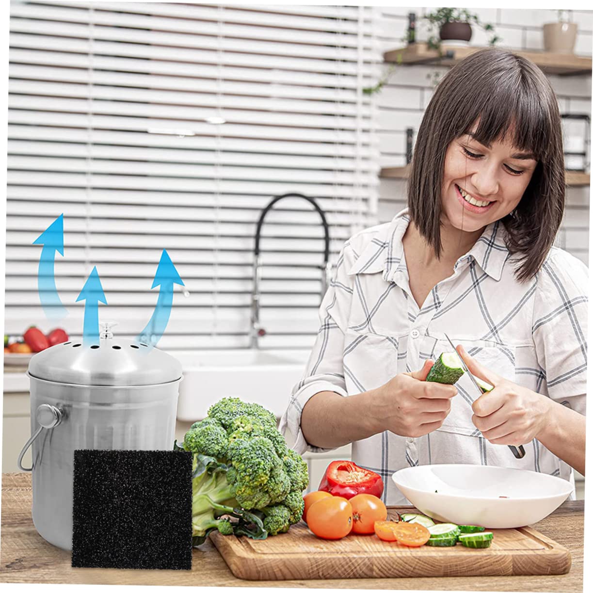 PRETYZOOM 36 STK Kohle-Ersatzfilter wasserreiniger hauswasserfilter fischpfannen Filter für Küchenabfälle Aktivkohlefilter Kompostfilter für die Küche Filter-Ersatzwatte Schwamm Black