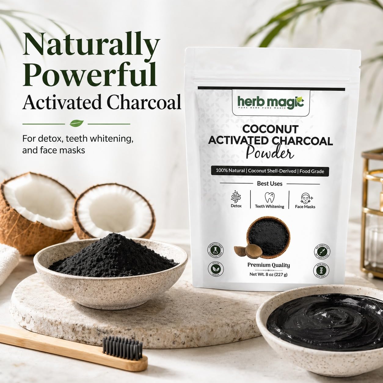 Herb Magic Activated Charcoal Powder, Food Grade Coconut Shell, 8 oz — Amazon image 6