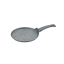 Zanetti – DURAPIETRA Crepiera 28 cm in Alluminio, Padella Antiaderente per Crepes Forgiata ad Alto Spessore, Effetto Pietra e Manico Soft Touch, Per Ogni Piano Cottura Incluso l’Induzione