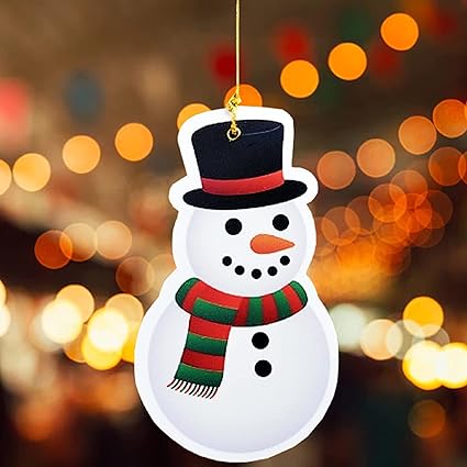 TOYXE Snowman Printed Paper Christmas Hanging Decoration Item Pack of 10 Pcs