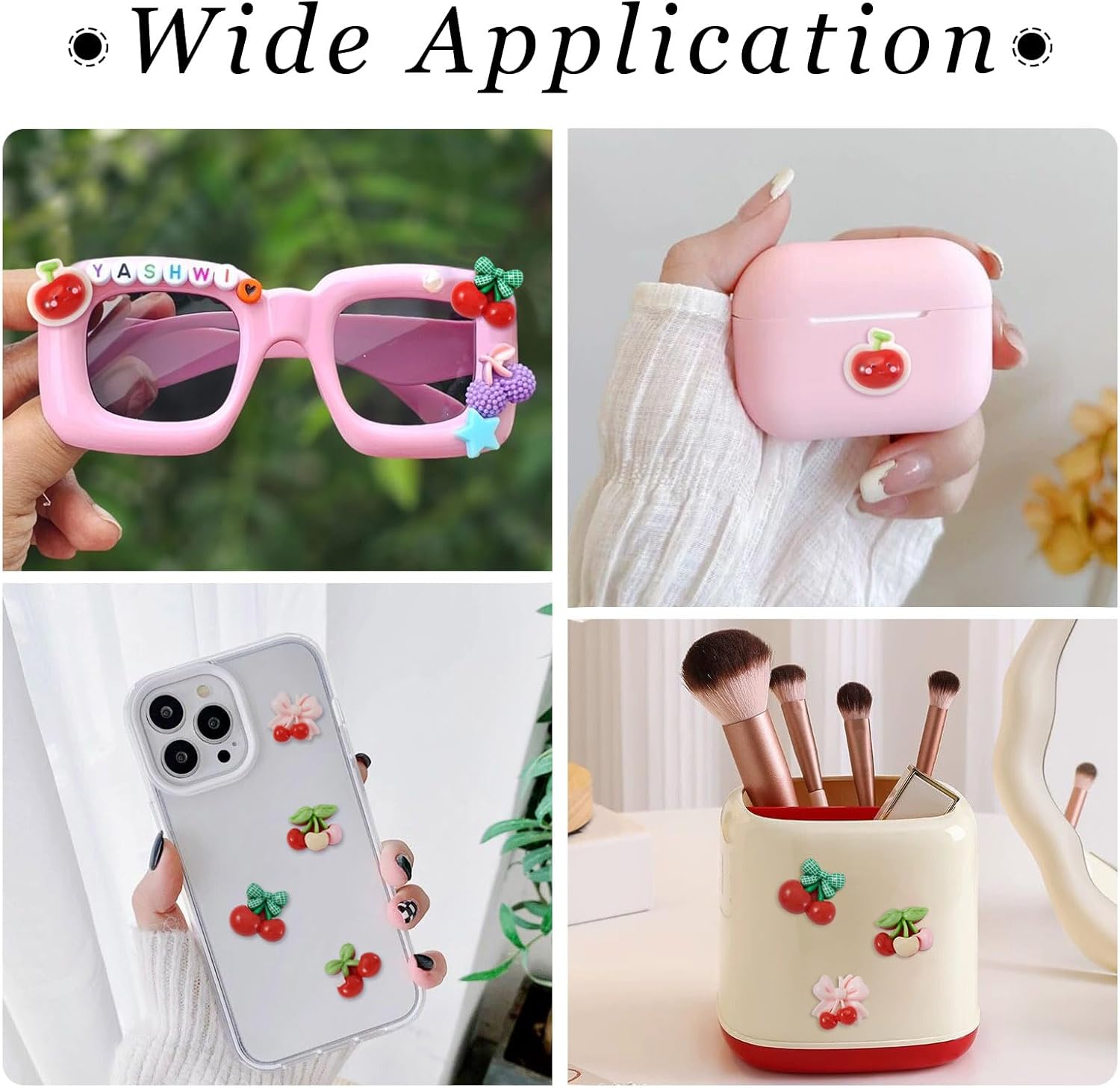 Craftdady 50Pcs Red Cherry Flatback Resin Charm Cabochons Colorful Opaque Fruits Resin Embellishments Decoration Accessories for DIY Phone Case Scrapbooking Hair Clip Jewelry Decor - Image 5