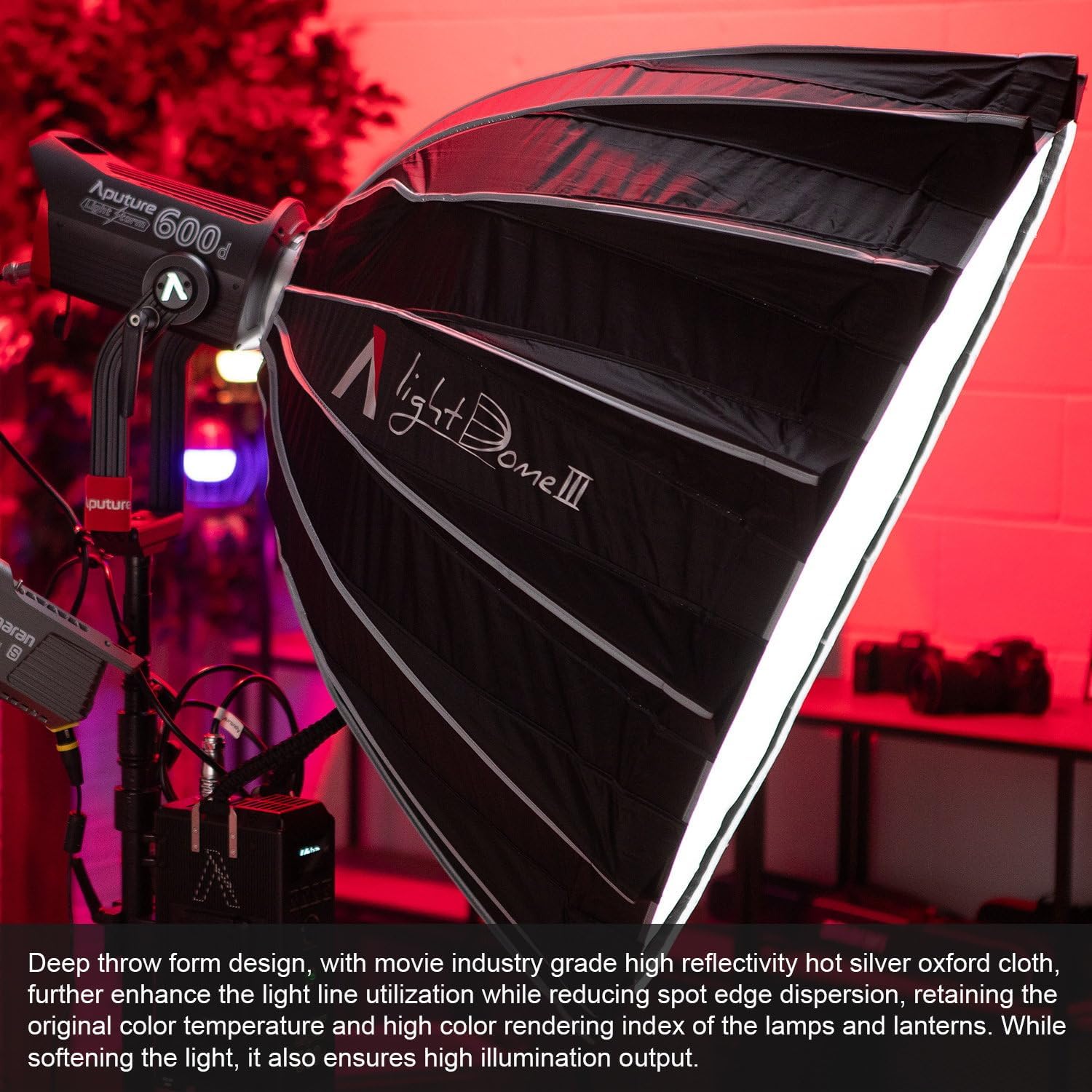 Aputure Light Dome III Softbox,Soft Boxes Compatible with Bowen-S Mount LED Video Light for amaran 150c/300c COB 60d/x S 100d/x S 200d/x S