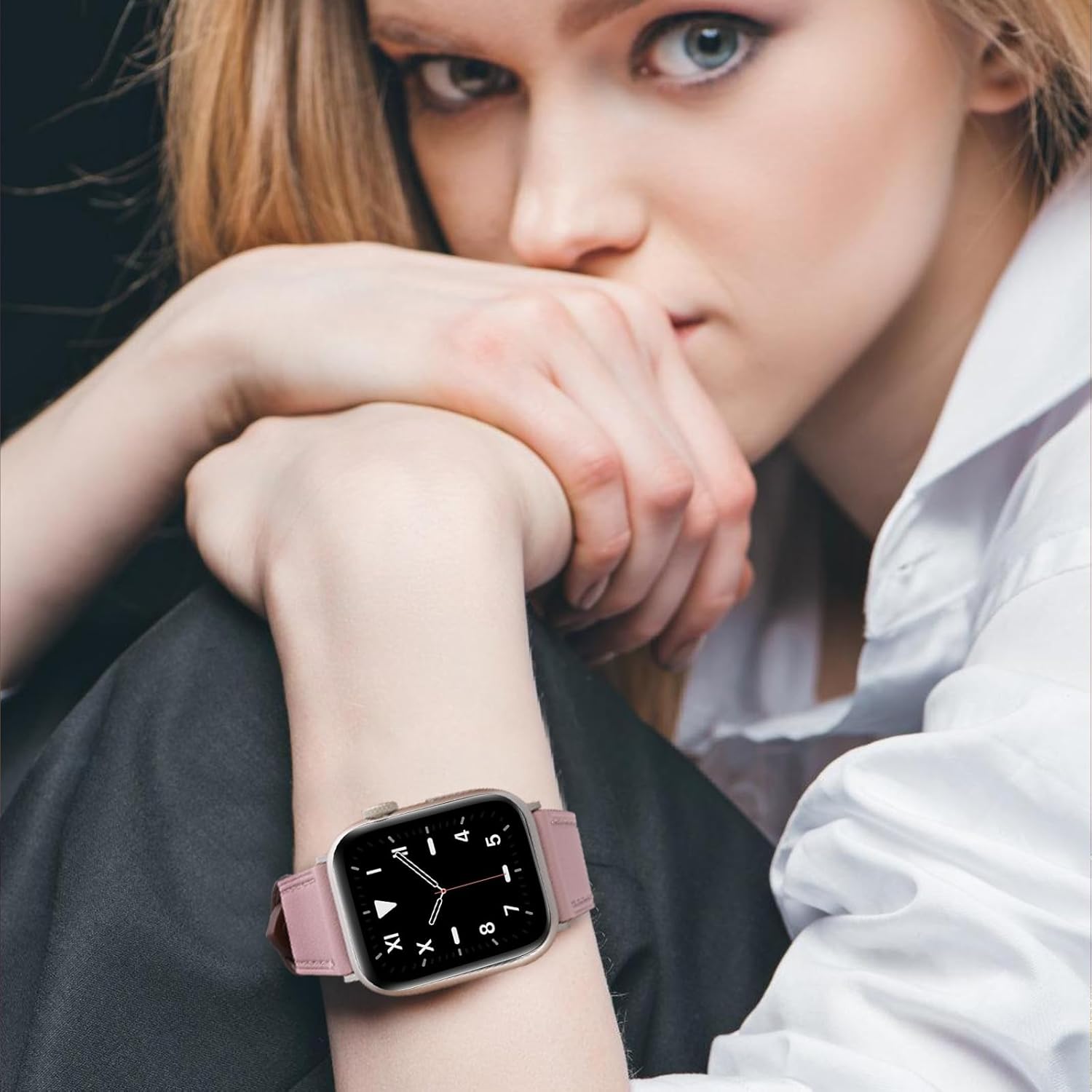 Premium Italy Leather Bands Compatible with Apple Watch Band 40mm 38mm 41mm 42mm 44mm 45mm 46mm 49mm, Soft Leather Watch Replacement Band for Watch Series Ultra SE 10 9 8 7 6 5 4 3 2 1 for Women Men - Image 5