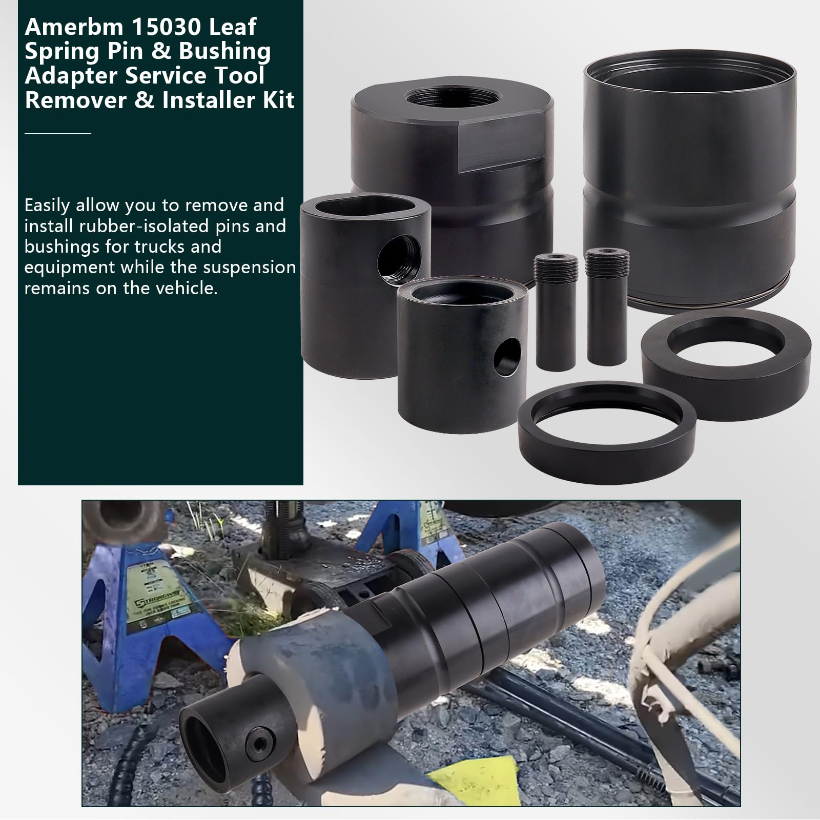 Amerbm 15030 Leaf Spring Pin & Bushing Adapter Service Tool Remover & Installer Kit