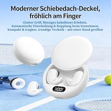 Mindbuds Headphones Comfortable Earbuds without Pressure Feeling Mindbuds Invisible Sleep Headphones with LED Charging Case & Display In-Ear Headphones for Sleeping Working Sports (Beige