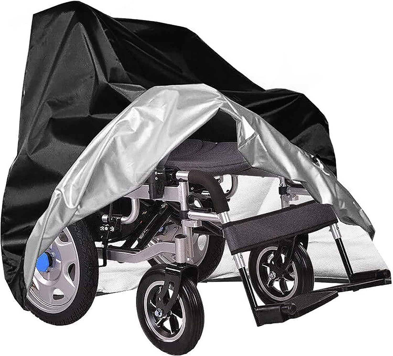 Wezest Outdoor Wheelchair Protective Cover, Waterproof Cover for Wheelchair Bicycle Roller, Heavy Manual Wheelchair Cover, Memory Protection for Disabilities, Waterproof Protection (115 x 75 x 130 cm)