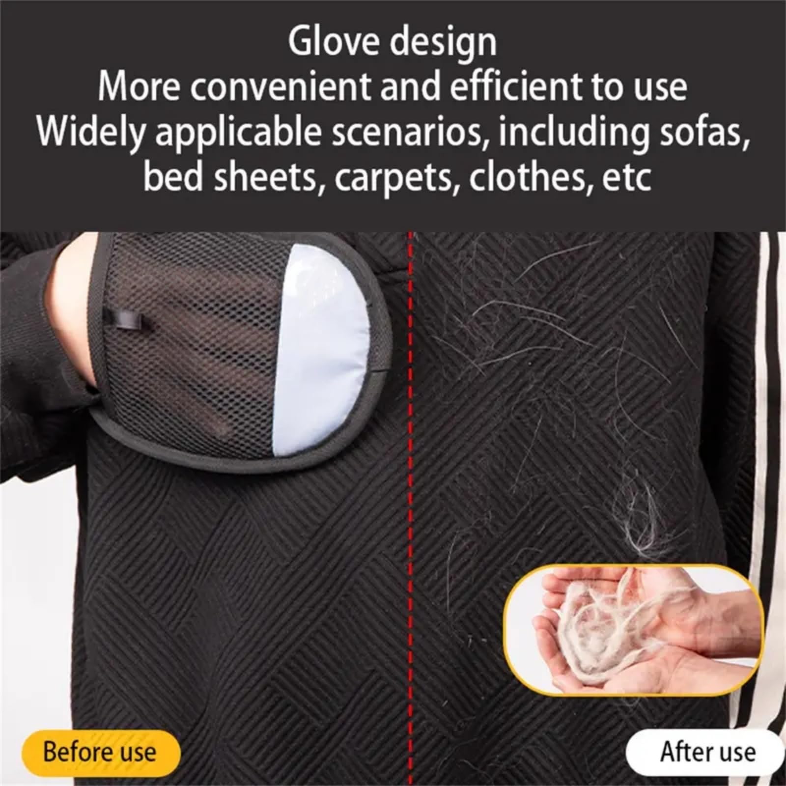Anti-Static Gloves Pet Hair,Double Sided Pet Grooming Gloves,Hands on Pet Static Hair Removal Gloves,Cat Grooming Glove,Dog Grooming Glove Set,Reusable Pet Grooming Gloves for Washing,Deshedding - Image 2
