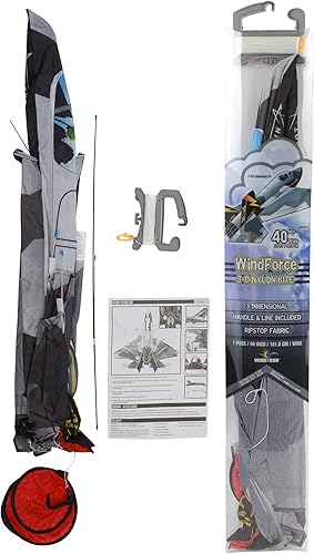 Miniatura 4 de WindNSun Cometa de nailon Wind Force, F-35 Lightning II, 40 pulgadas de ancho