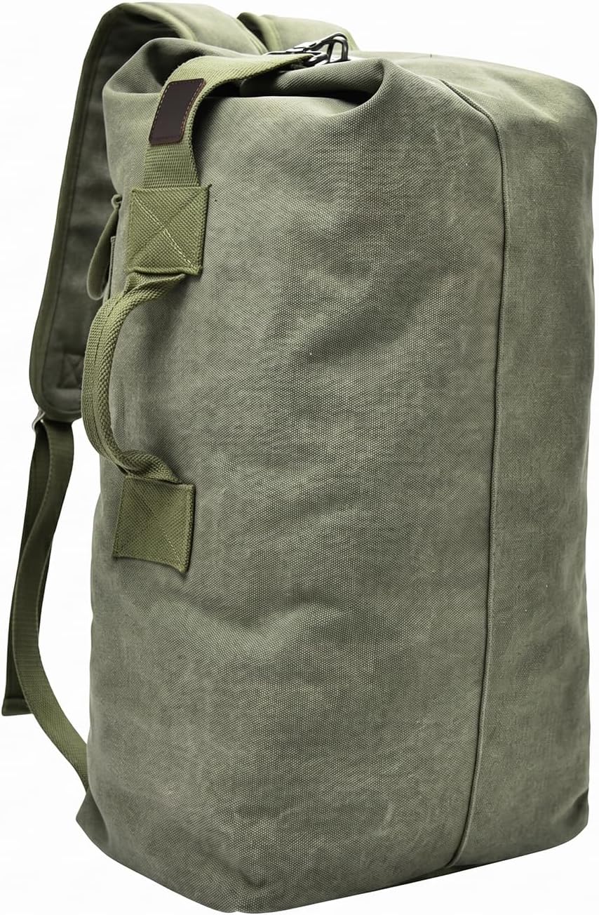 Military Tactical Backpack Large Capacity Travel Climbing Bag Duffel Bag Top Load Double Strap Canvas Backpack