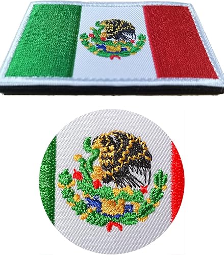Miniatura 3 de 2 parches de bandera de México de AliPlus bordados tácticos militares con gancho y bucle